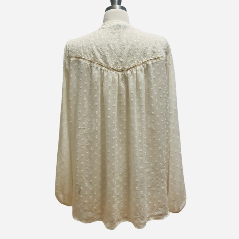 TORRID- Ivory Chiffon Eyelet Blouse - Picture 6 of 7